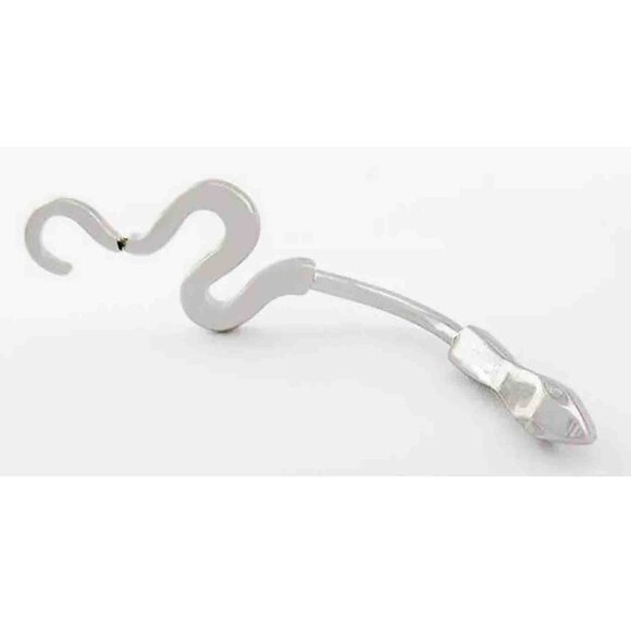 Solid Snake Belly Navel Ring Solid 14k White Gold